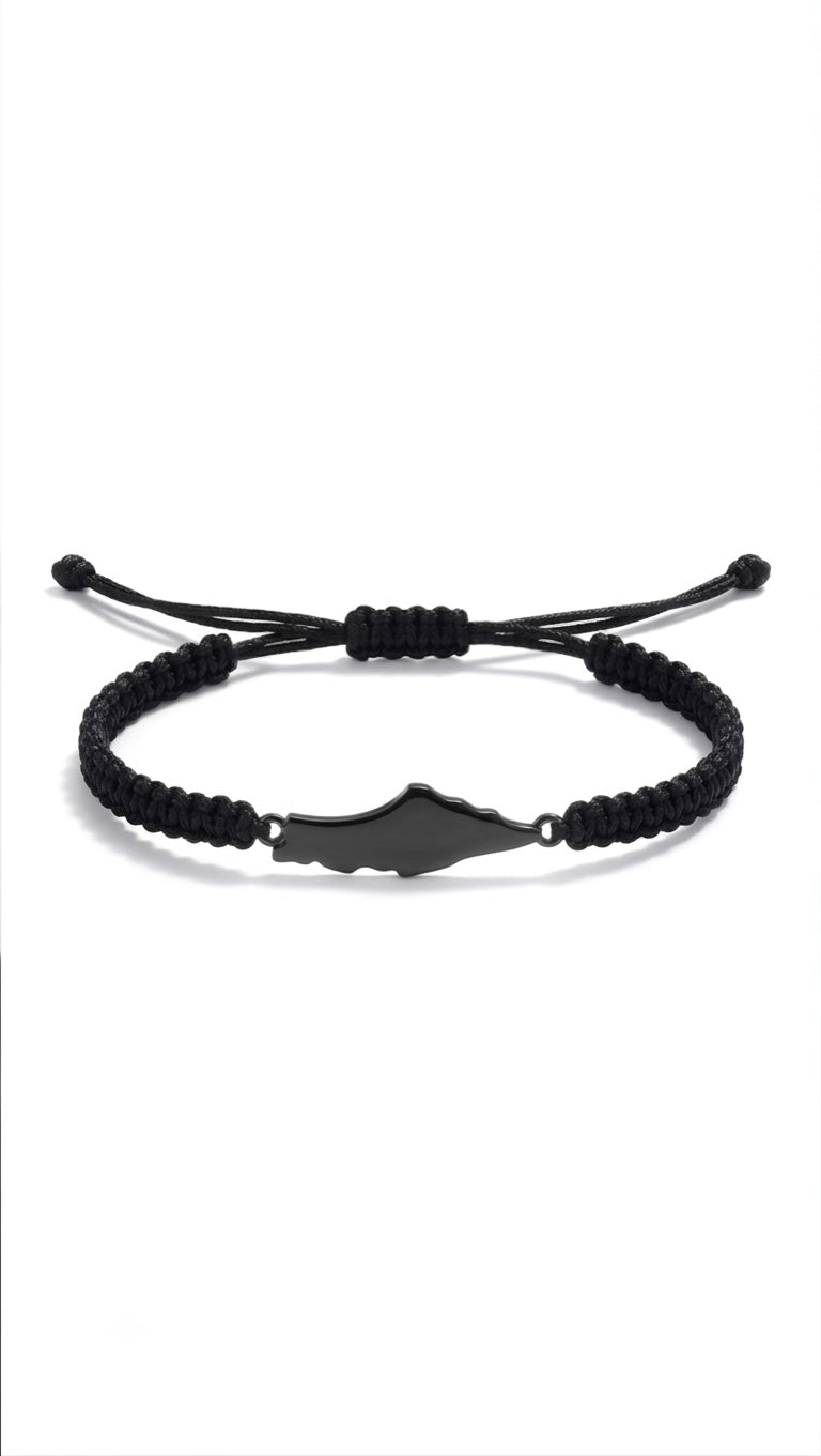 Palestine Map Bracelet (Full Black)